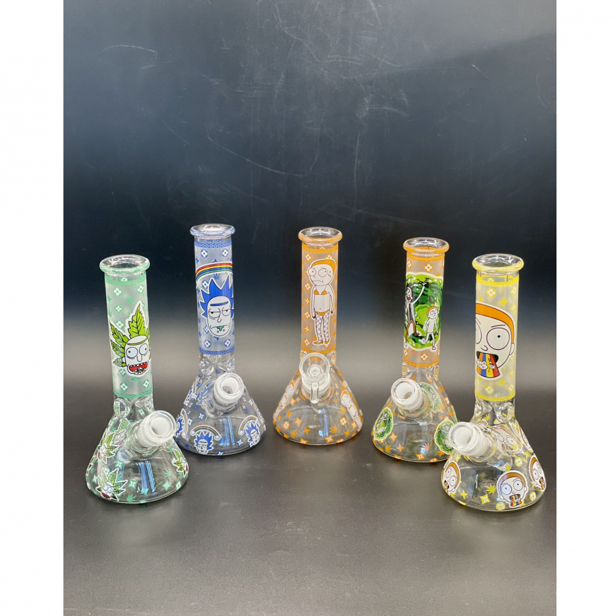 LOT0003 Glass Water Pipe Glow In Dark H20cm