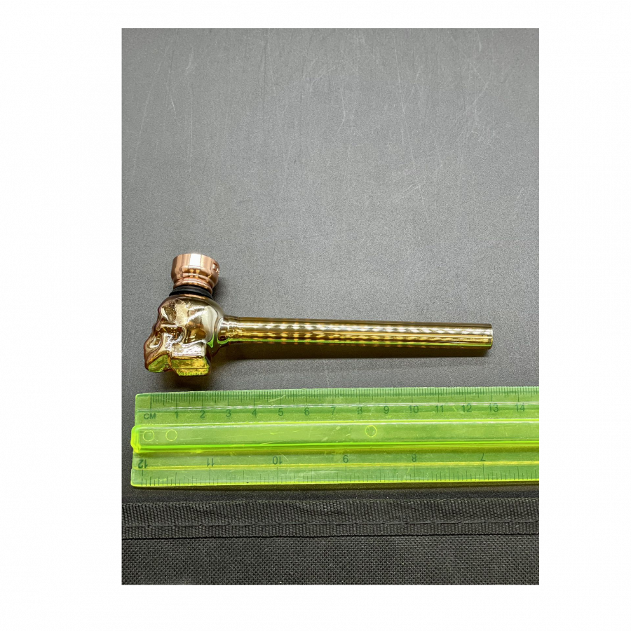 Pipe 1228 Glass Tobacco Pipe Skull Shape Glass Mix Colour