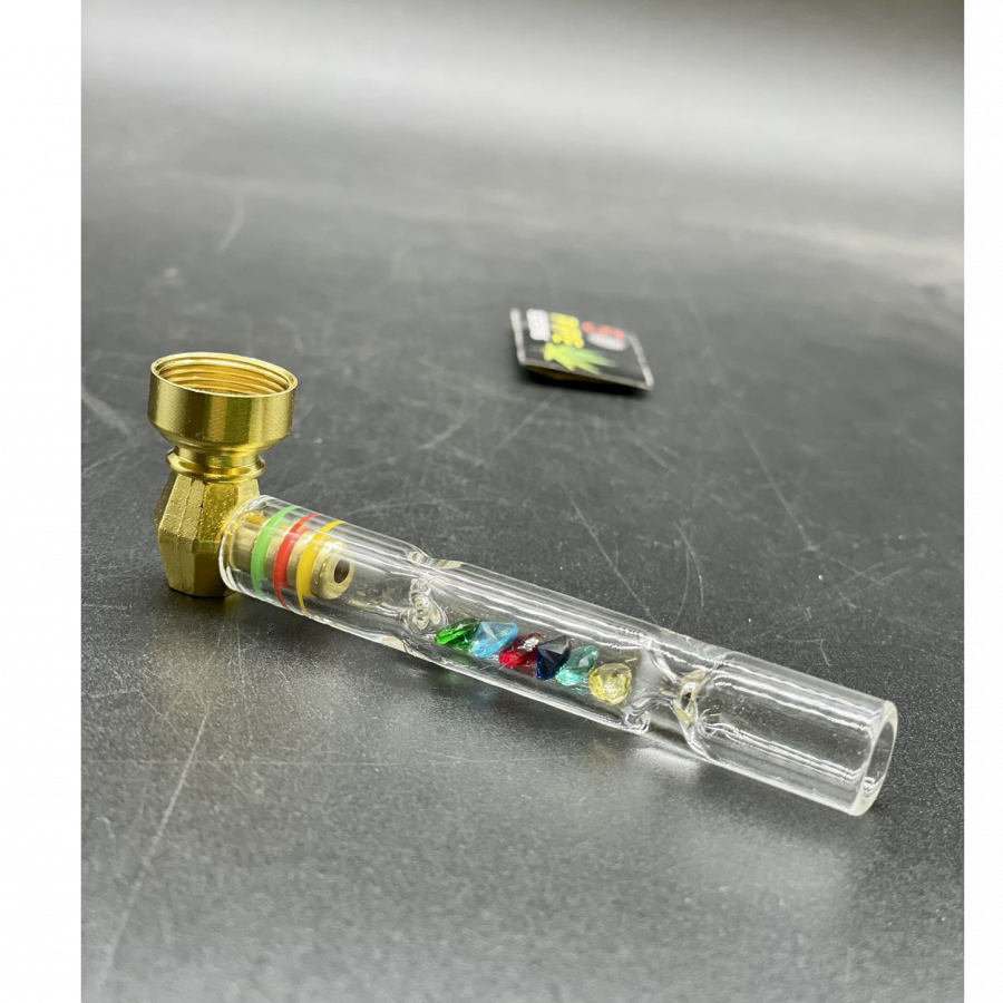 Glass Tobacco Pipe with Mesh YD 11