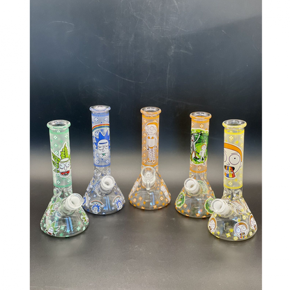 LOT0003 Glass Water Pipe Glow In Dark H20cm