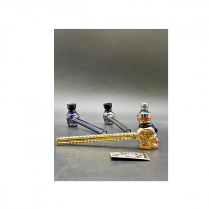 Pipe 1228 Glass Tobacco Pipe Skull Shape Glass  Mix Colour